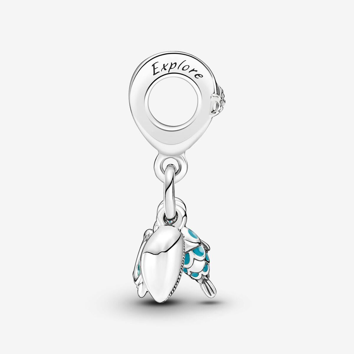 Pandora Fish, Sea Turtle & Conch Triple Dangle Charm WRIST SWEDEN