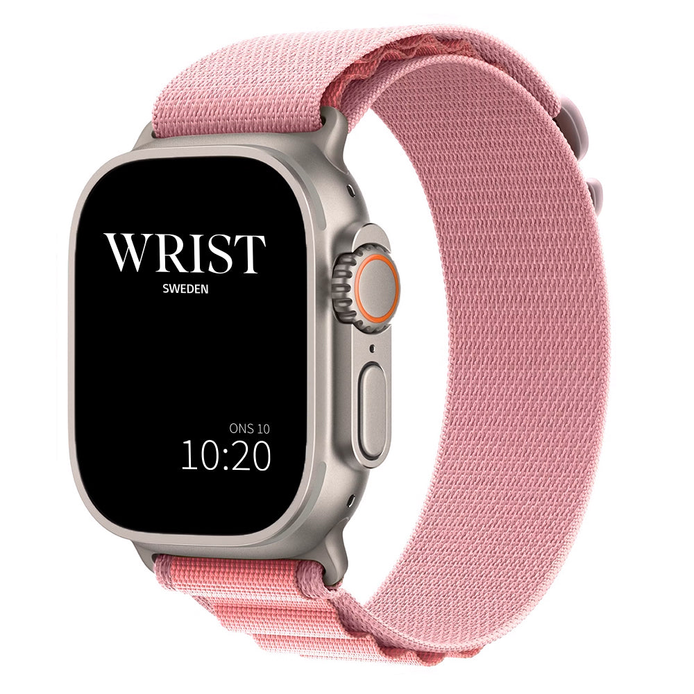 Apple Watch Alpine Loop Band - Korallrosa Wrist Sweden