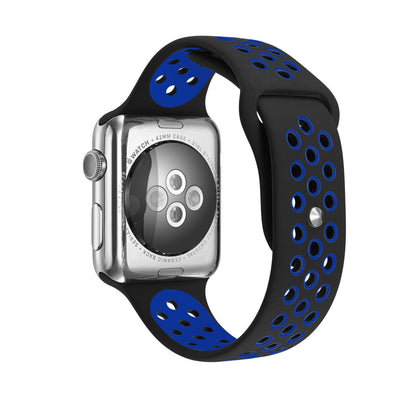 Apple Watch Silikon Ihåligt Rem Sport Band - Svart & Blå Wrist Sweden