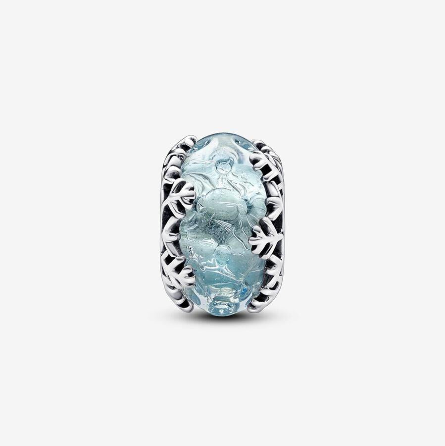 Pandora Winter Blue Snowflake Murano Charm WRIST SWEDEN