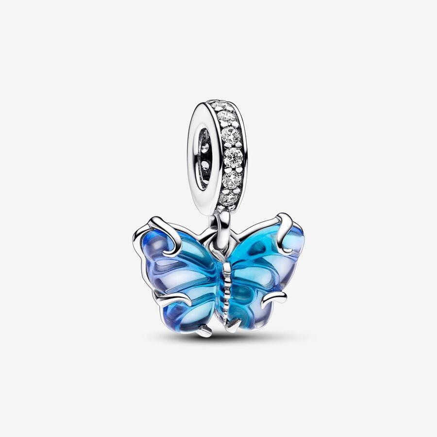 Pandora Blue Murano Glass Butterfly Dangle Charm WRIST SWEDEN