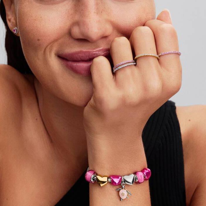 2026 Pink Sea Turtle Lab-grown Diamond Dangle Charm WRIST SWEDEN