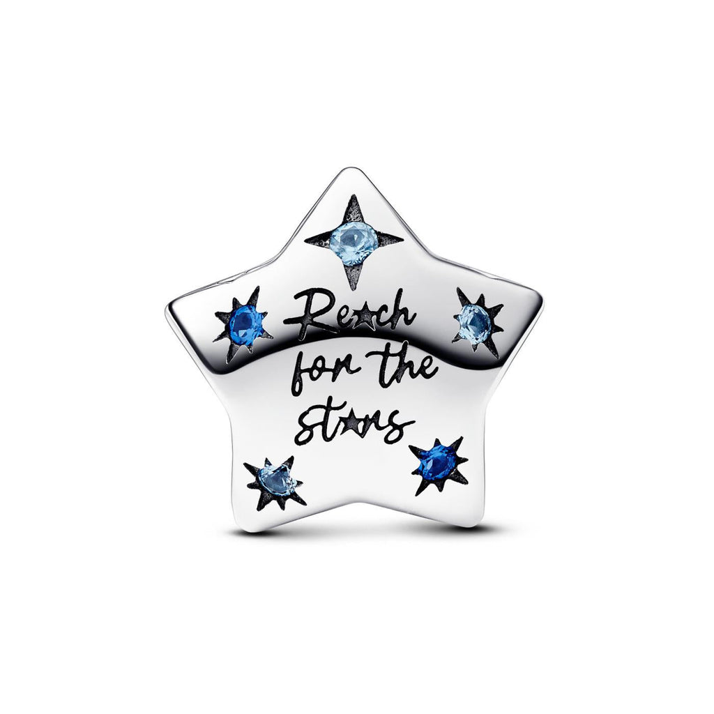 Pandora Star sterling silver charm with stellar blue and icy blue crystal Pandora