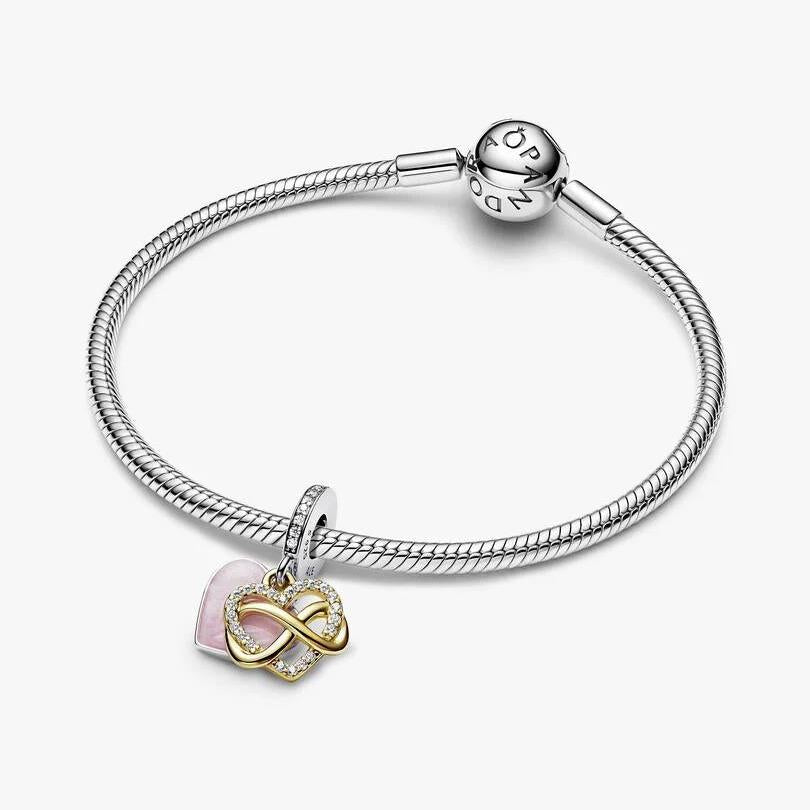 Sparkling Infinity Heart Dangle Charm WRIST SWEDEN
