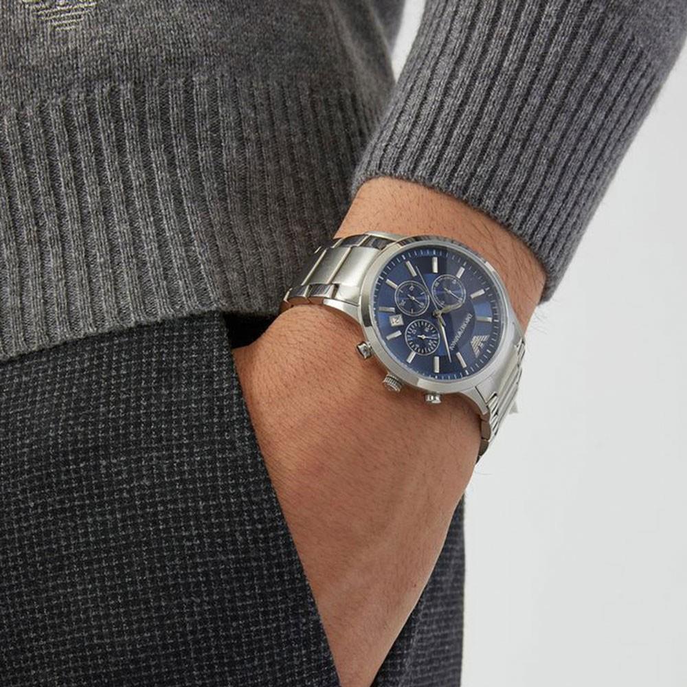 Emporio Armani AR2448 Silver Steel Chronograph Men's Watch Emporio Armani