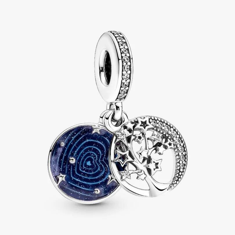 Tree, Galaxy and Moon Double Dangle Charm WRIST SWEDEN