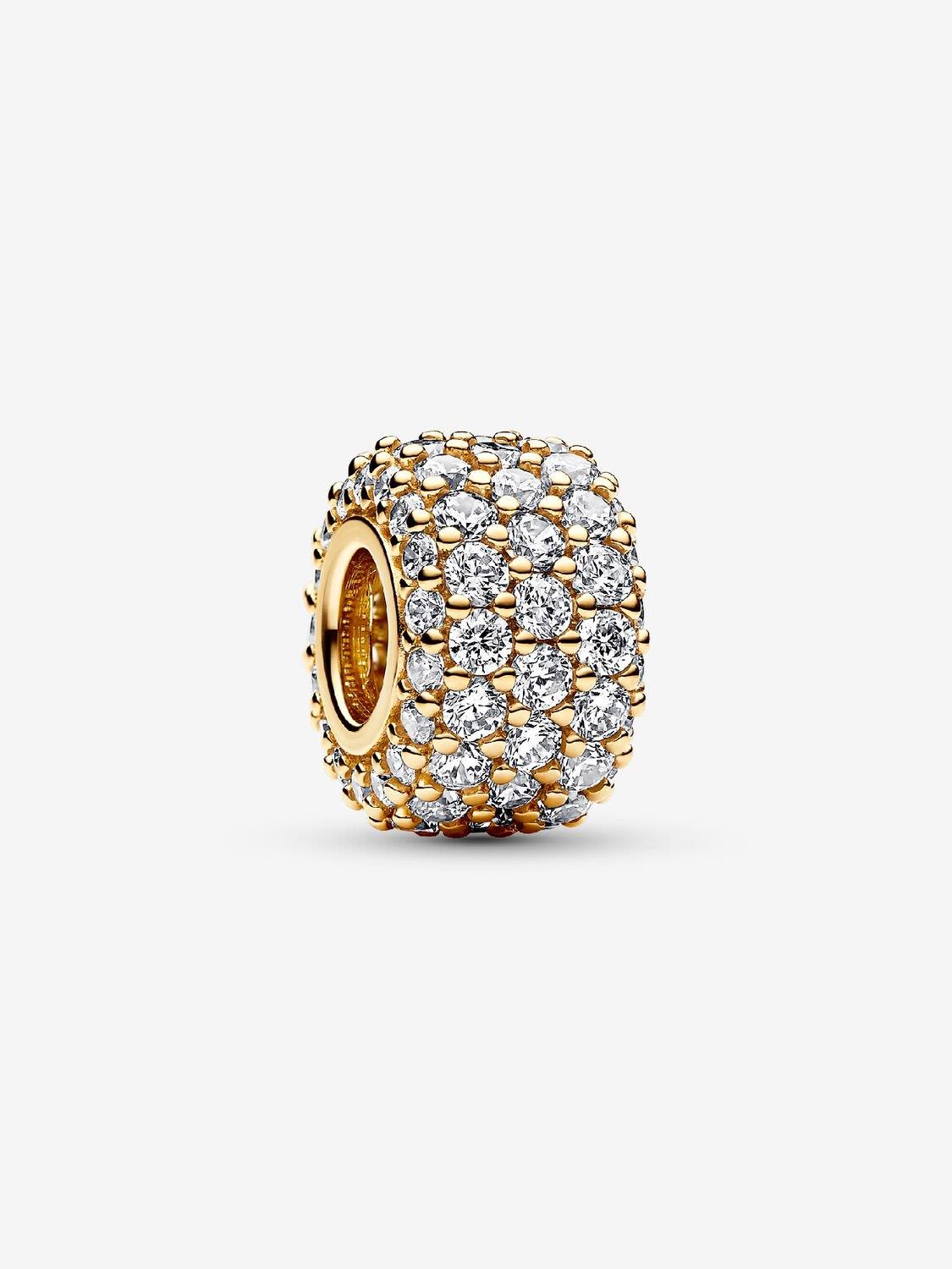 Pandora Funkelndes Dreireihiges Pavé-Charm 14 Karat Vergoldung WRIST SWEDEN