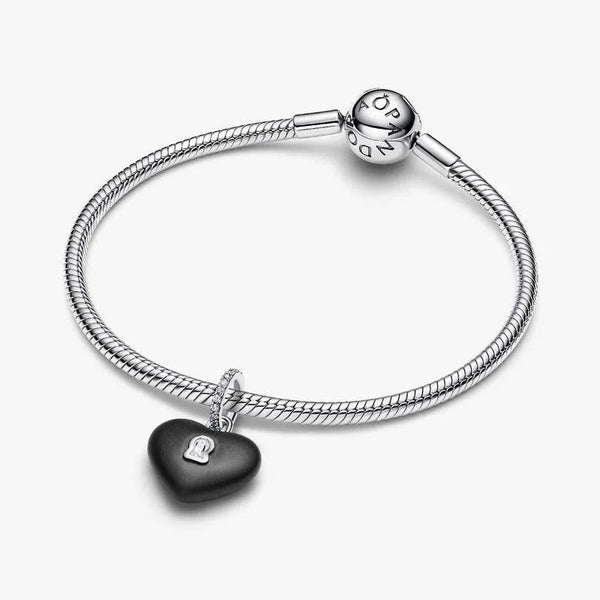 Pandora – Matte Black Ceramic Heart Padlock Dangle Charm – 794424C02