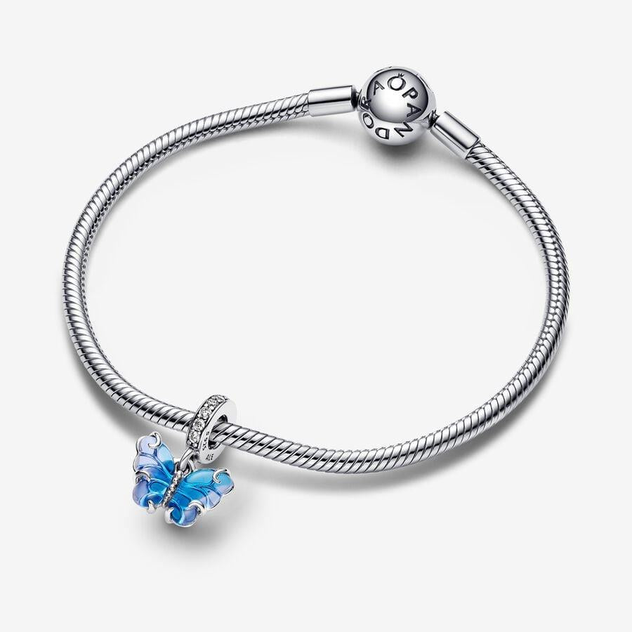 Pandora Blue Murano Glass Butterfly Dangle Charm WRIST SWEDEN