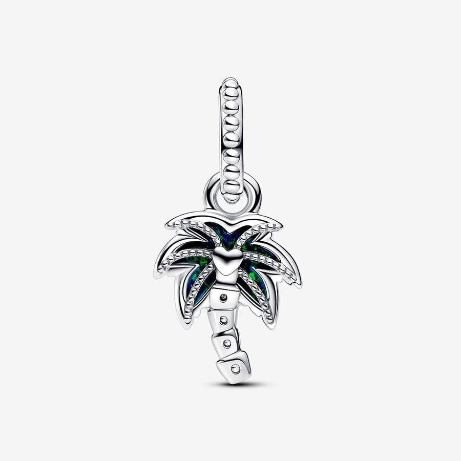 Pandora Opalescent Green Palm Tree Dangle Charm WRIST SWEDEN