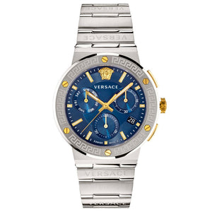 Versace VEZ900221 Blue 43 mm Greca Logo Men's Watch Versace
