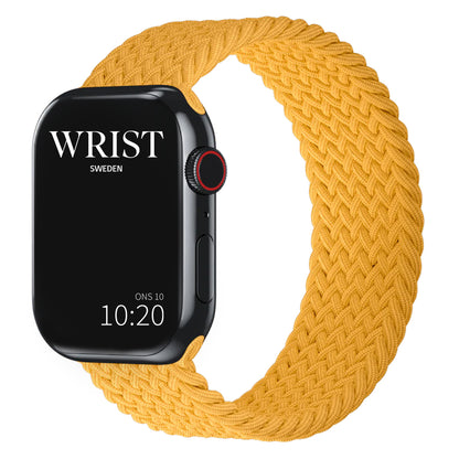 flätad solo loop gult armband till apple watch från wrist sweden