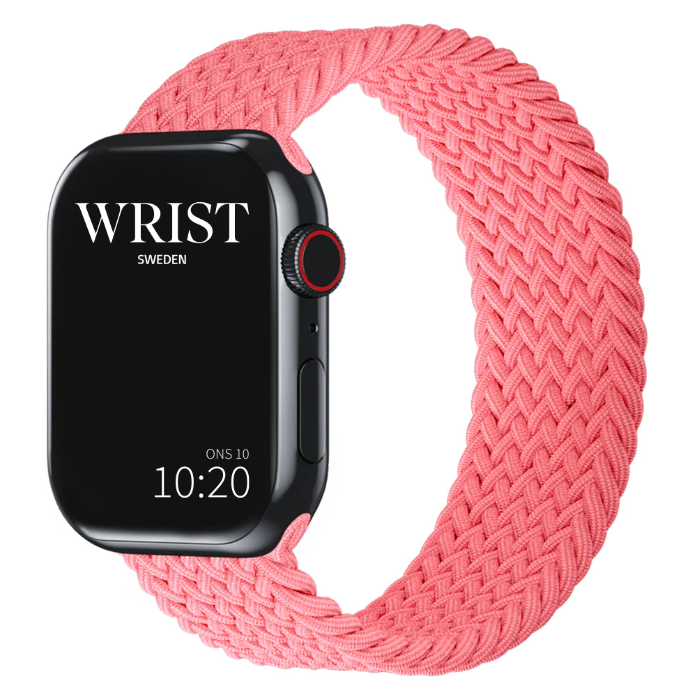 Apple Watch Flätad Sololoop Band - Rosa Wrist Sweden