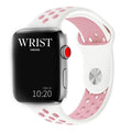Apple Watch Silikon Ihåligt Rem Sport Band - Vit & Rosa Wrist Sweden
