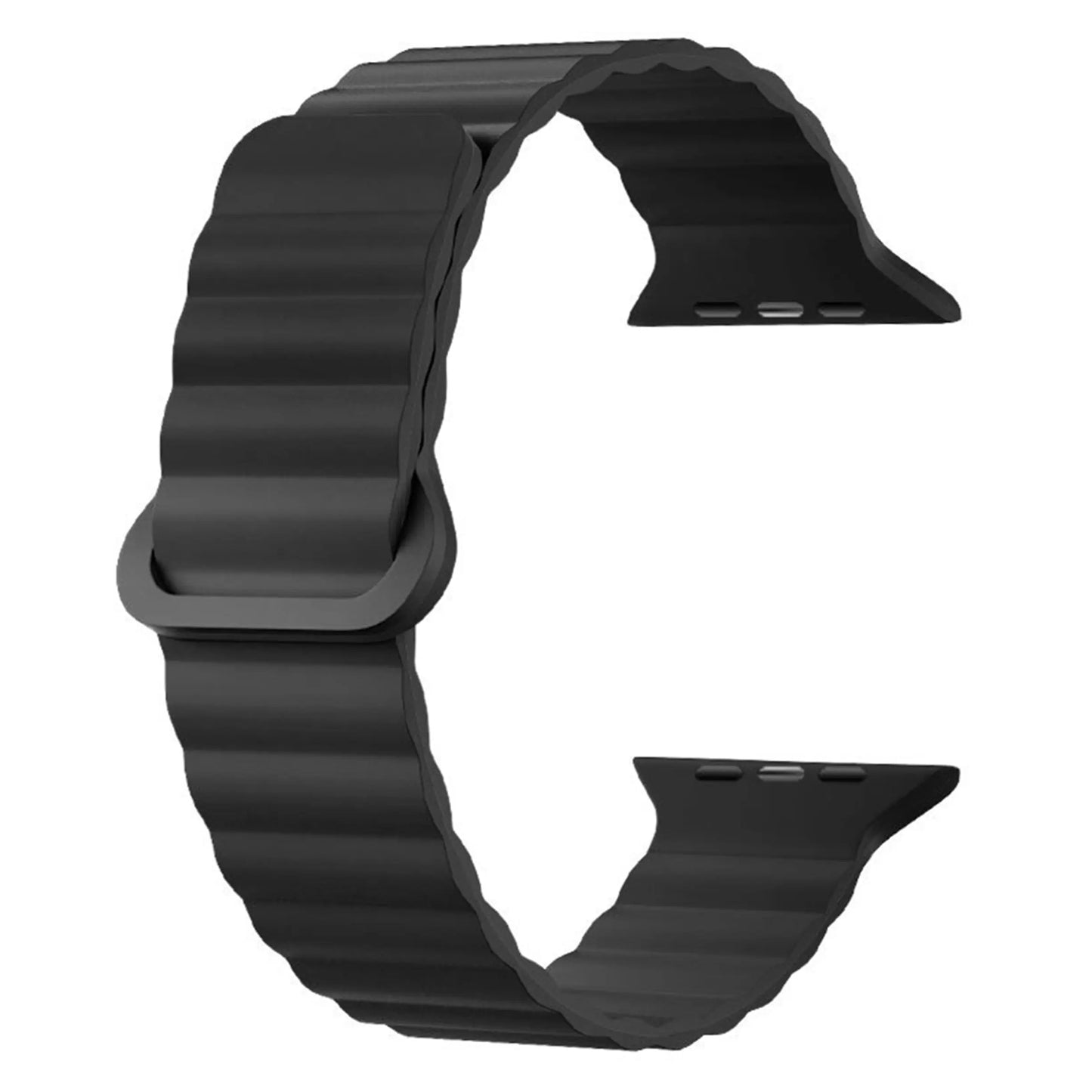 Svart armband i silikon till apple watch av modellen Decoded Band från Wrist Sweden